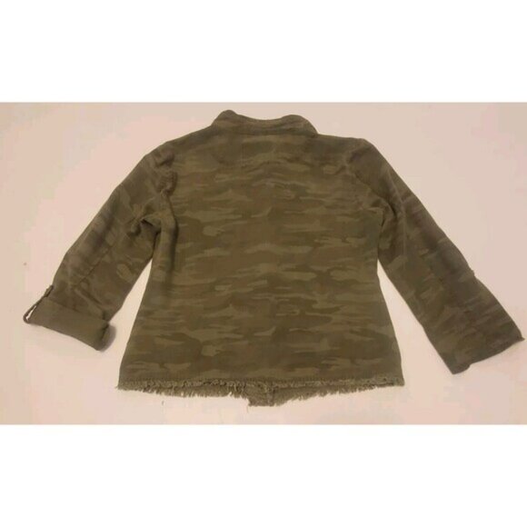 Revolve Sanctuary Womens Cropped Band Collar Raw Hem Jacket Sz Small Boxy - Picture 4 of 15